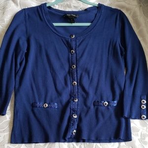 White House Black Market blue cardigan